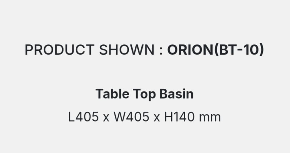 ORION(BT-10) DETAILS